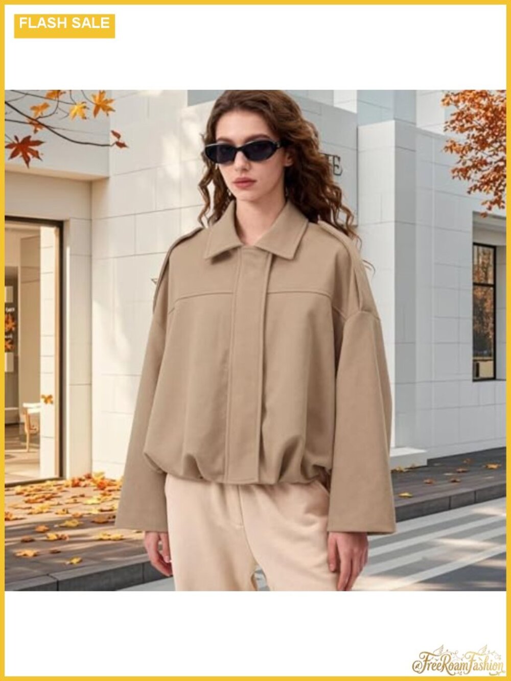 Womens Faux Suede Bomber Jacket Oversized Batwing Sleeve Zip Up Streetwear - Picture 4 of 4